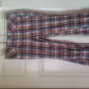 Free People Multicolor bell bottom plaid women pants size zero